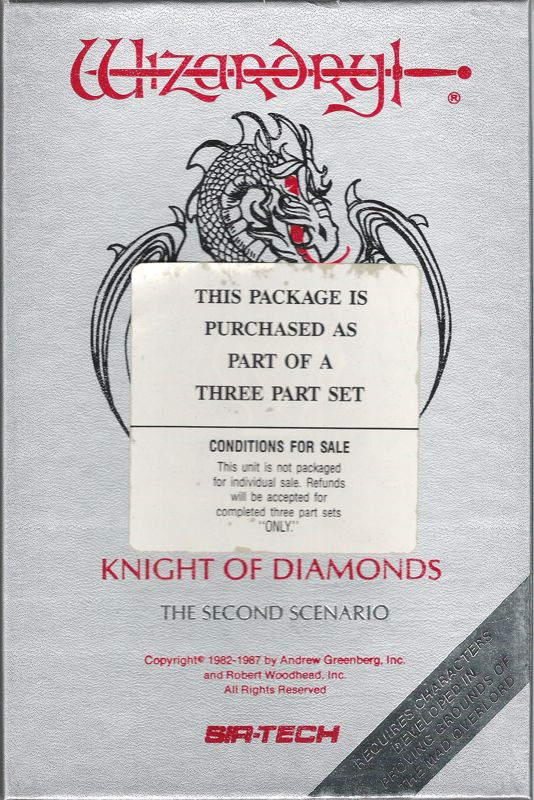 Other for The Wizardry Trilogy: Scenarios I, II & III (PC Booter): Cardboard Box Front Wizardry II: The Knight of Diamonds