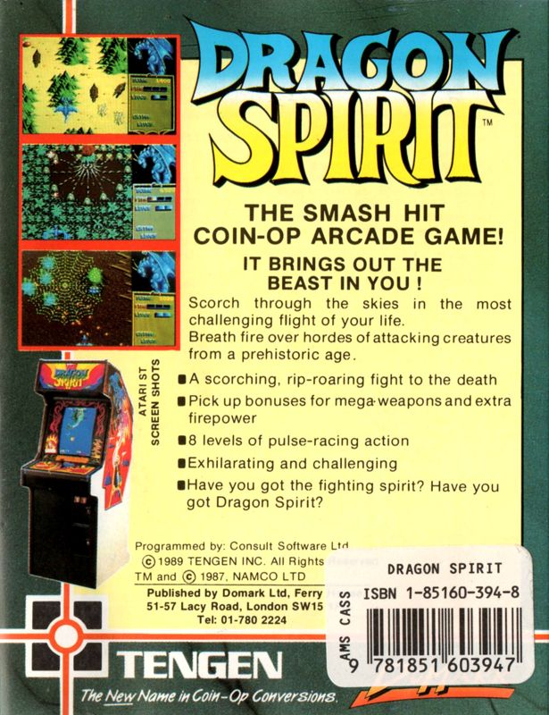 Back Cover for Dragon Spirit (Amstrad CPC)