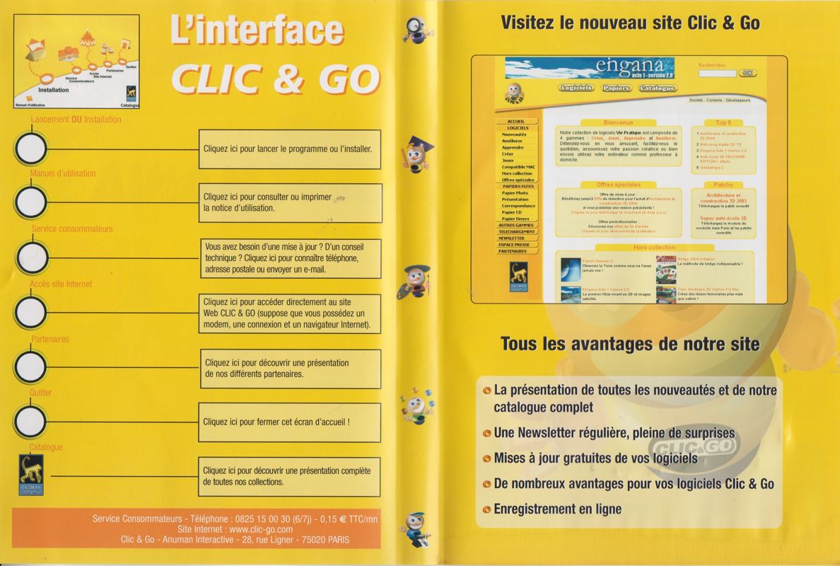 Inside Cover for Blocmania 3D (Windows) ("Clic & Go" retail release (Anuman 2004)): Full