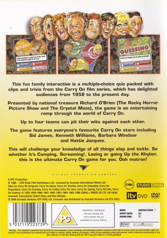 Carry On Quizzing cover or packaging material MobyGames