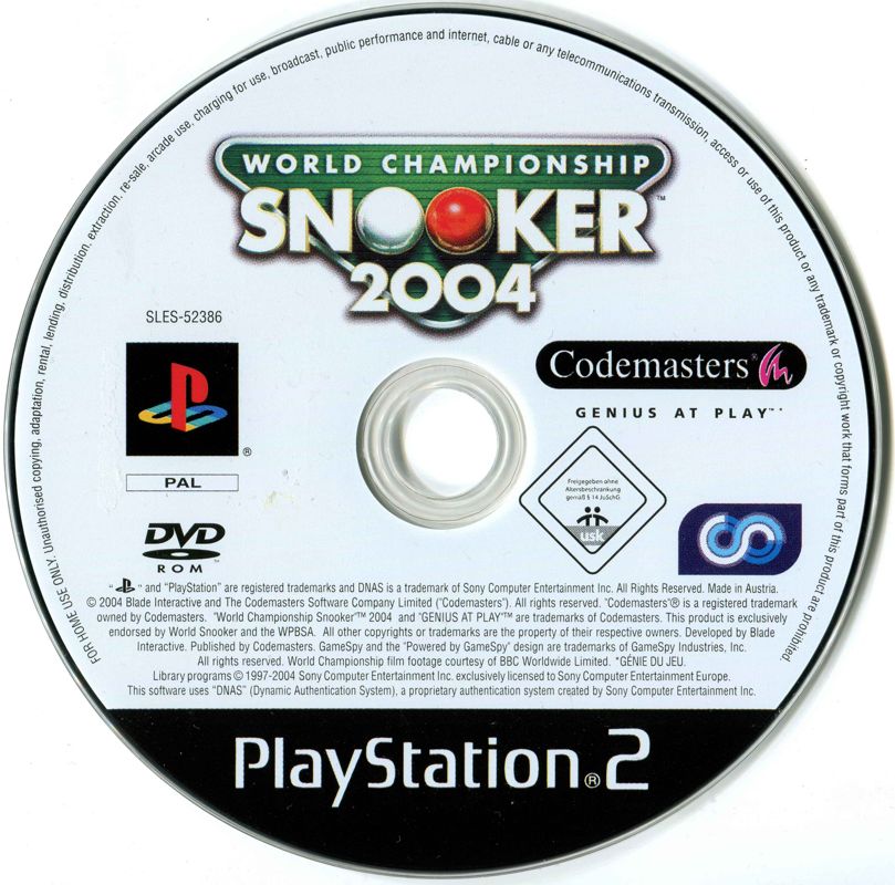 Media for World Championship Snooker 2004 (PlayStation 2)