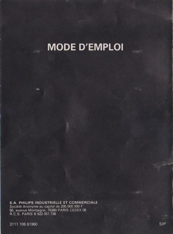 Manual for Showdown in 2100 A.D. (Odyssey 2) (S.A. Philips Industrielle et Commerciale release): Back (2-folded)