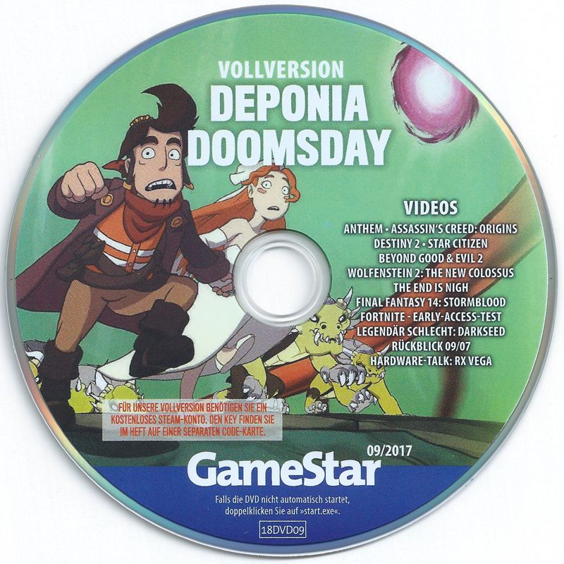 Media for Deponia Doomsday (Windows) (GameStar 09/2017 covermount)