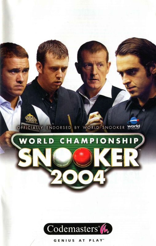 Manual for World Championship Snooker 2004 (PlayStation 2): Front