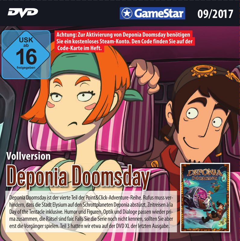 Other for Deponia Doomsday (Windows) (GameStar 09/2017 covermount): Jewel Case - Front (digital)
