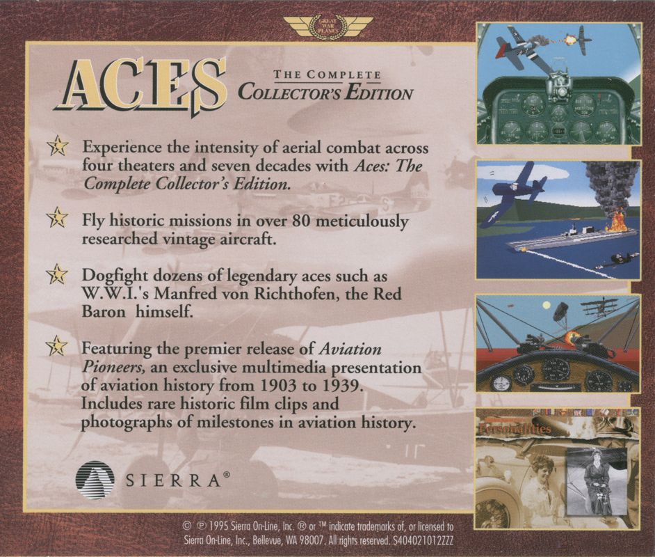 Other for Aces: The Complete Collector's Edition (Windows 3.x): Jewel Case - Back
