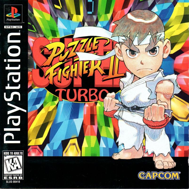 Front Cover for Super Puzzle Fighter II Turbo (PlayStation): Jewel Case / Manual Front