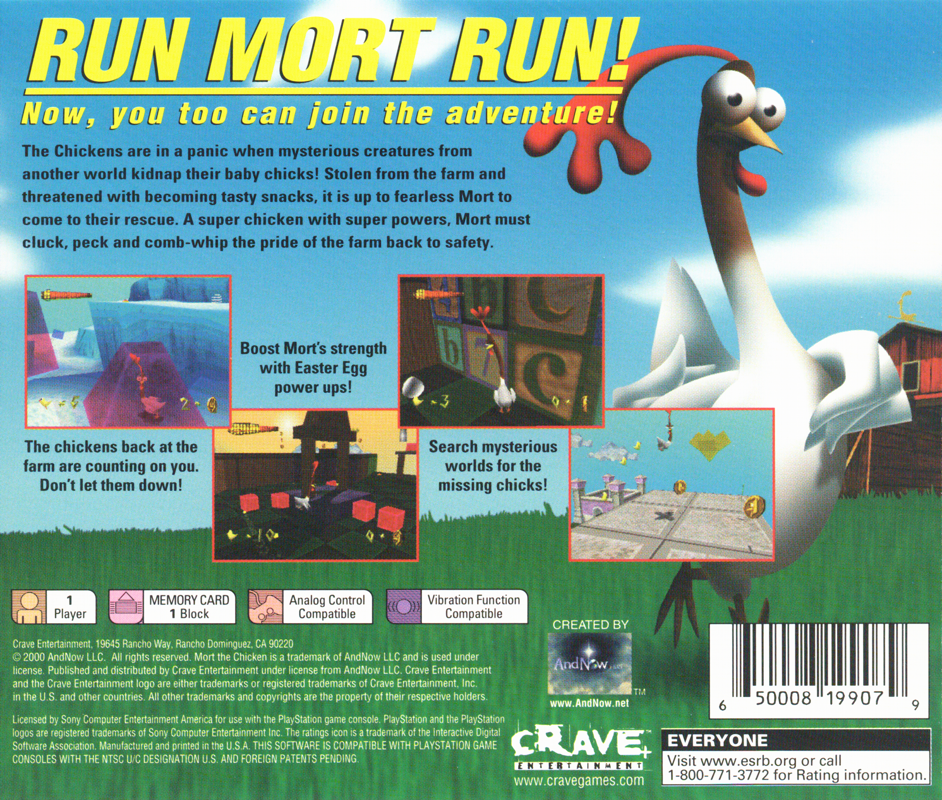 Back Cover for Mort the Chicken (PlayStation)