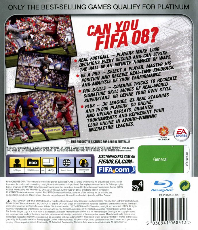 FIFA Soccer 08 cover or packaging material - MobyGames