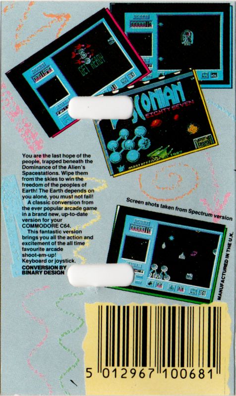 Back Cover for Bosconian '87 (Commodore 64)