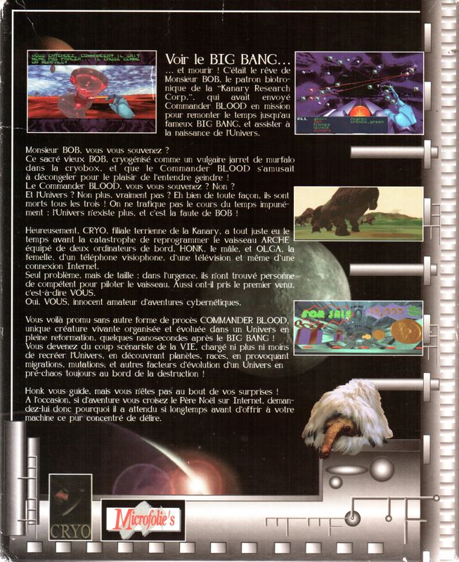 Back Cover for Big Bug Bang: Le Retour de Commander Blood (DOS)