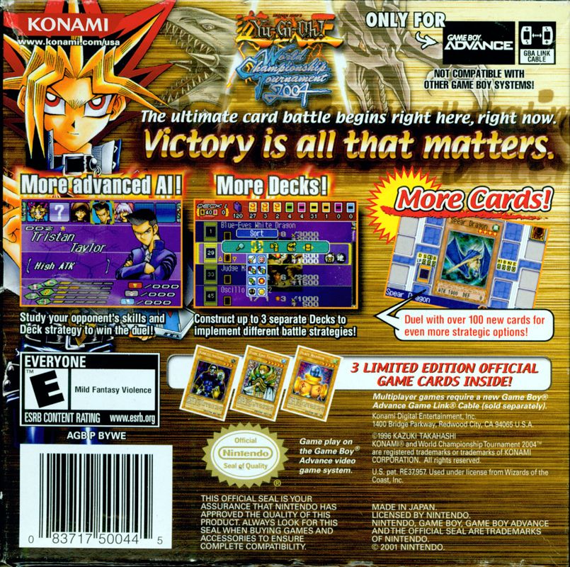 Back Cover for Yu-Gi-Oh!: World Championship Tournament 2004 (Game Boy Advance)