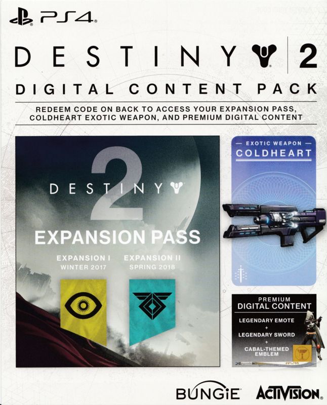 Extras for Destiny 2 (Limited Edition) (PlayStation 4): Digital Content Pack - Front