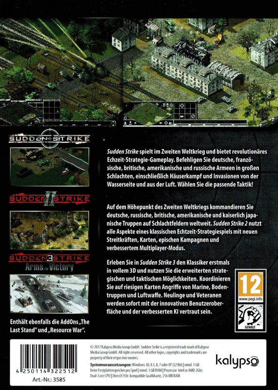 Back Cover for Sudden Strike Trilogy (Windows)