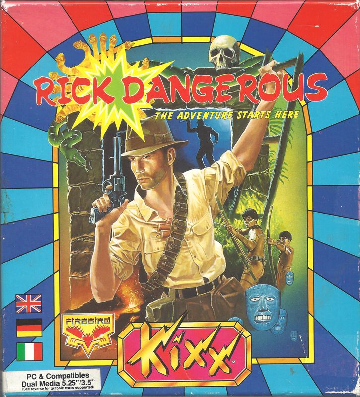 Front Cover for Rick Dangerous (DOS) (Kixx release)