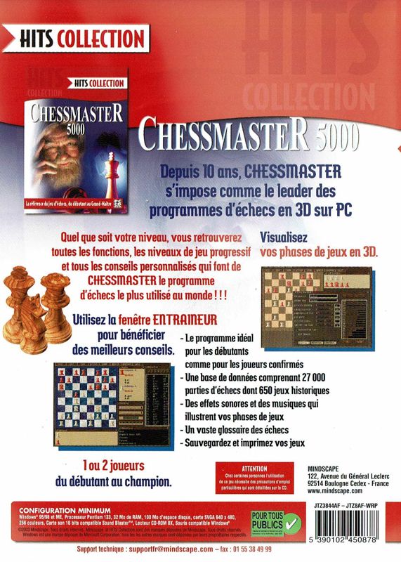 Back Cover for Chessmaster 5000 (Windows) (Hits Collection release)
