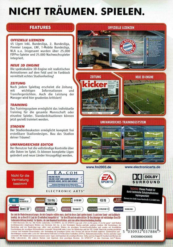 Total Club Manager 2003 Cover Or Packaging Material - Mobygames