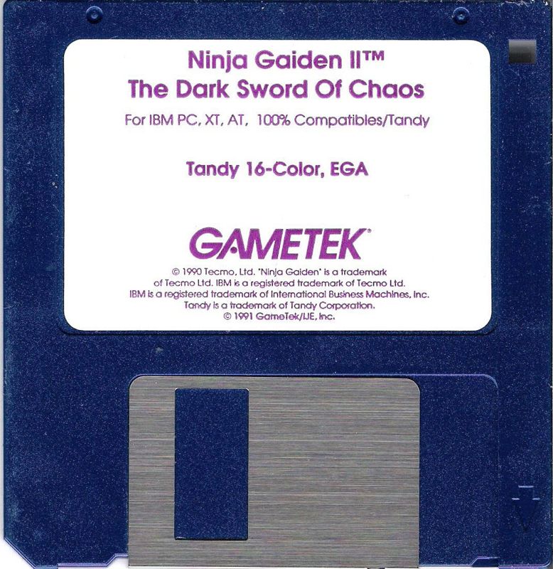 Media for Ninja Gaiden II: The Dark Sword of Chaos (DOS) (Dual Media Release): EGA/Tandy Disk