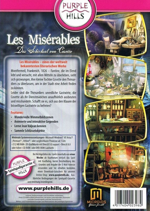 Back Cover for Les Misérables: Cosette's Fate (Windows)