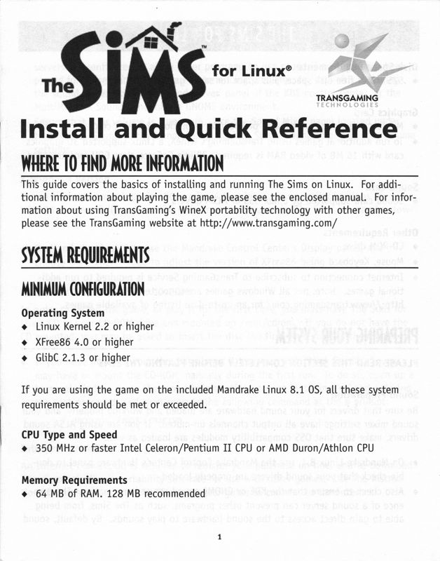Manual for MandrakeLinux Gaming Edition (Linux): Install and Quick Reference - Front
