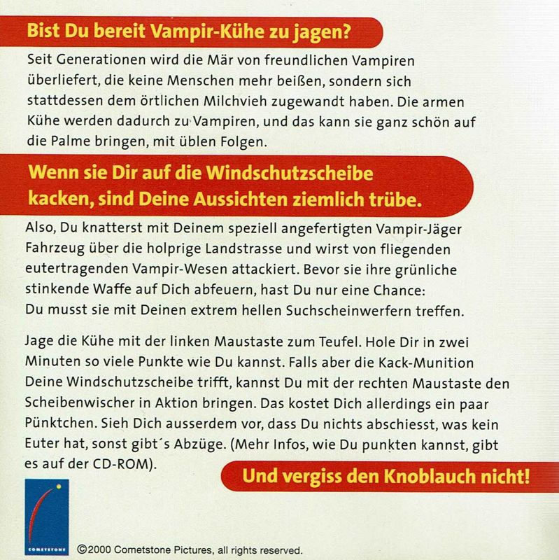 Other for Vampire Cows!: Die Attacke der kackenden Kühe (Deluxe Version) (Windows): Jewel Case - Front - Left Inlay