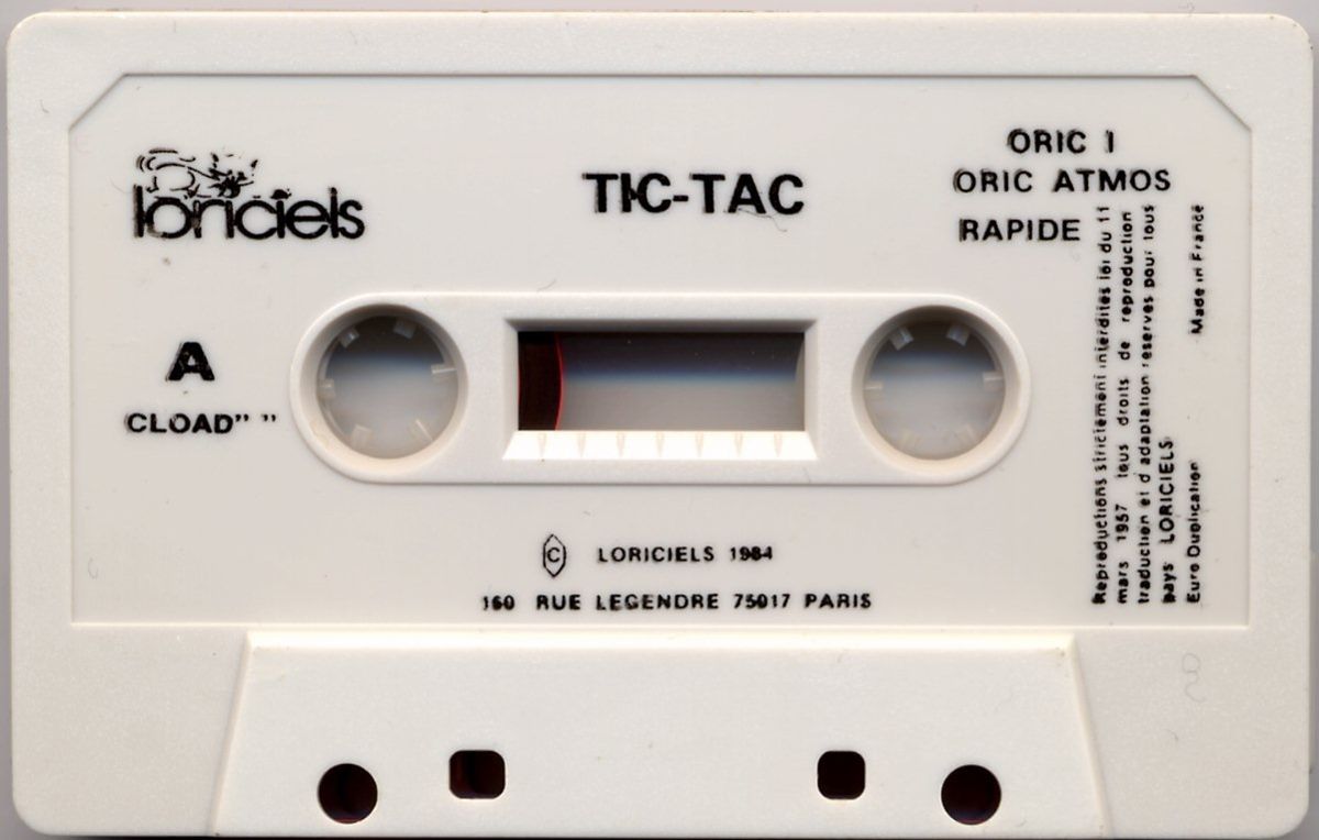 Media for Tic Tac (Oric): Side A