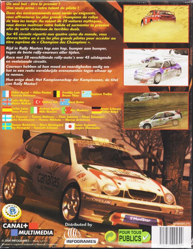 Back Cover for Michelin Rally Masters: Race of Champions (Windows)
