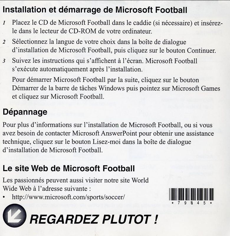 Other for Microsoft Soccer (Windows): Jewel Case - Inside Back