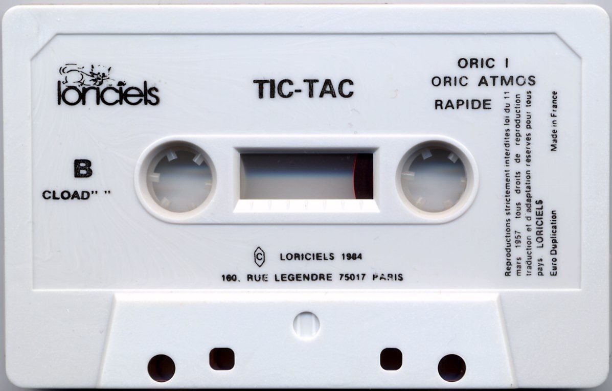 Media for Tic Tac (Oric): Side B