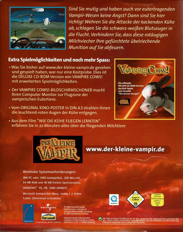 Back Cover for Vampire Cows!: Die Attacke der kackenden Kühe (Deluxe Version) (Windows)