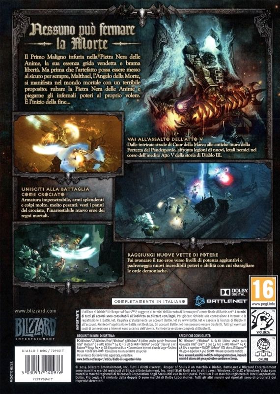 Other for Diablo III: Reaper of Souls (Windows): Keep Case - Back