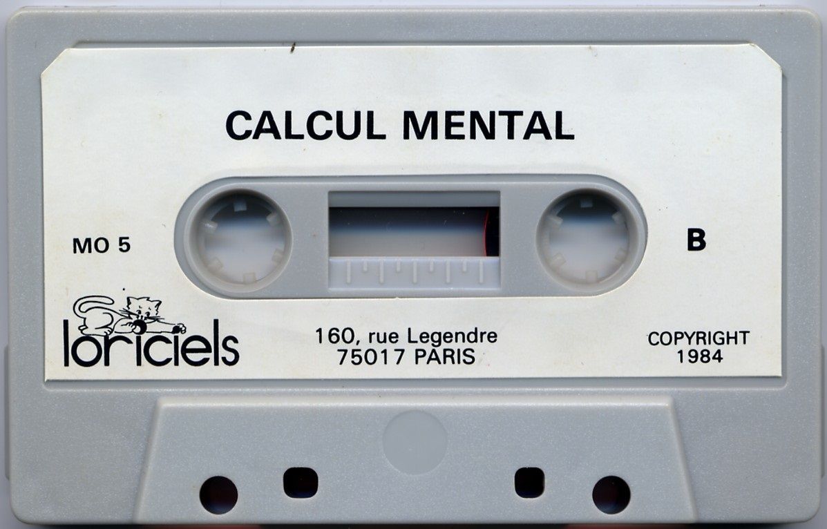 Media for Calcul Mental (Oric and Thomson MO): Side B - Thomson MO5 Version
