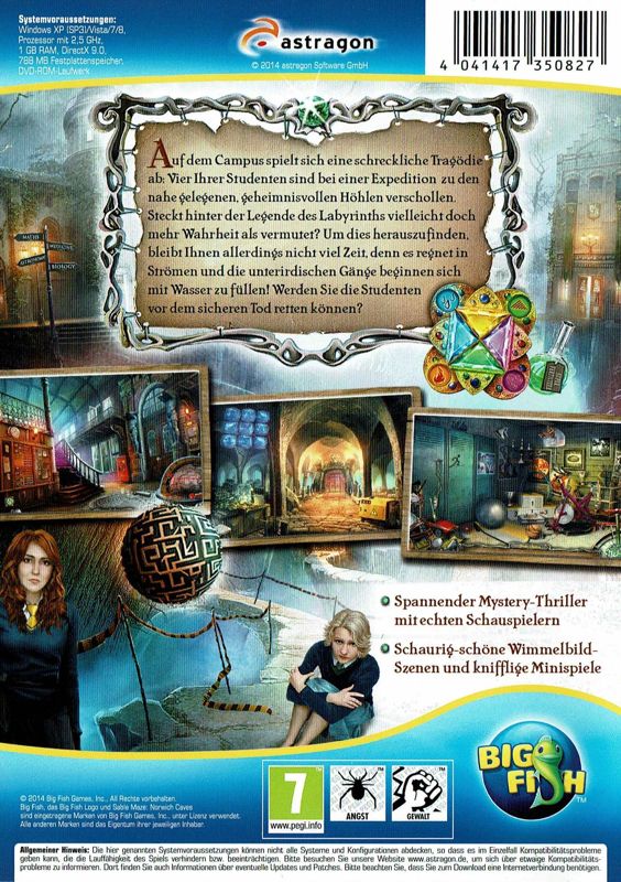 Back Cover for Sable Maze: Norwich Caves (Windows)