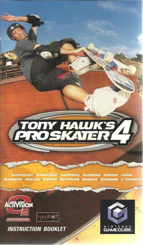 Manual for Tony Hawk's Pro Skater 4 (GameCube): Front