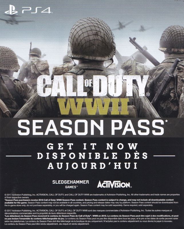 Call of Duty: WWII cover or packaging material - MobyGames