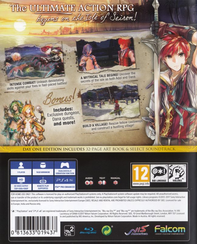 Ys Viii Lacrimosa Of Dana Limited Edition Cover Or Packaging Material Mobygames