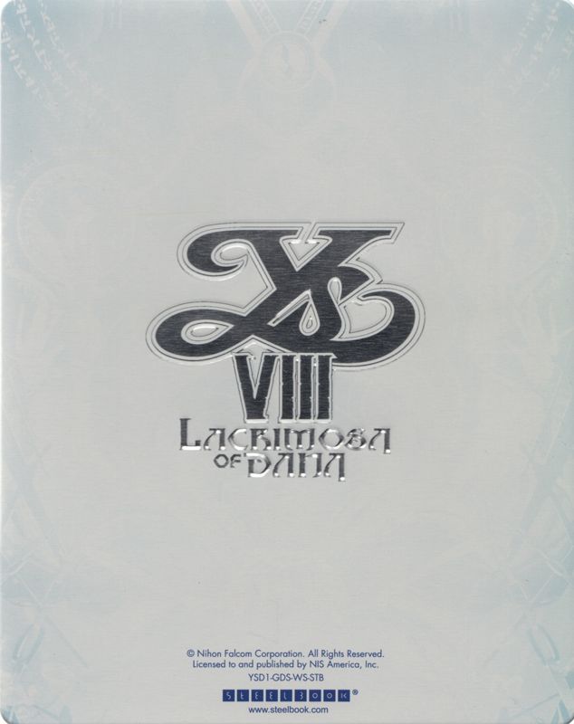 Other for Ys VIII: Lacrimosa of Dana (Limited Edition) (PlayStation 4): Steelbook Case - Back