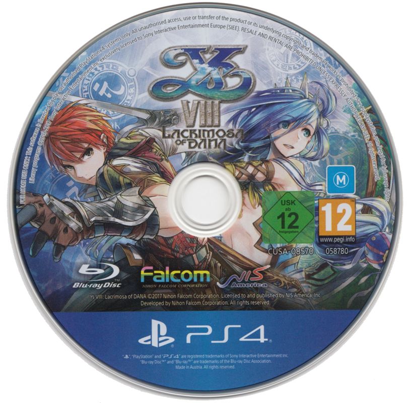 Media for Ys VIII: Lacrimosa of Dana (Limited Edition) (PlayStation 4)