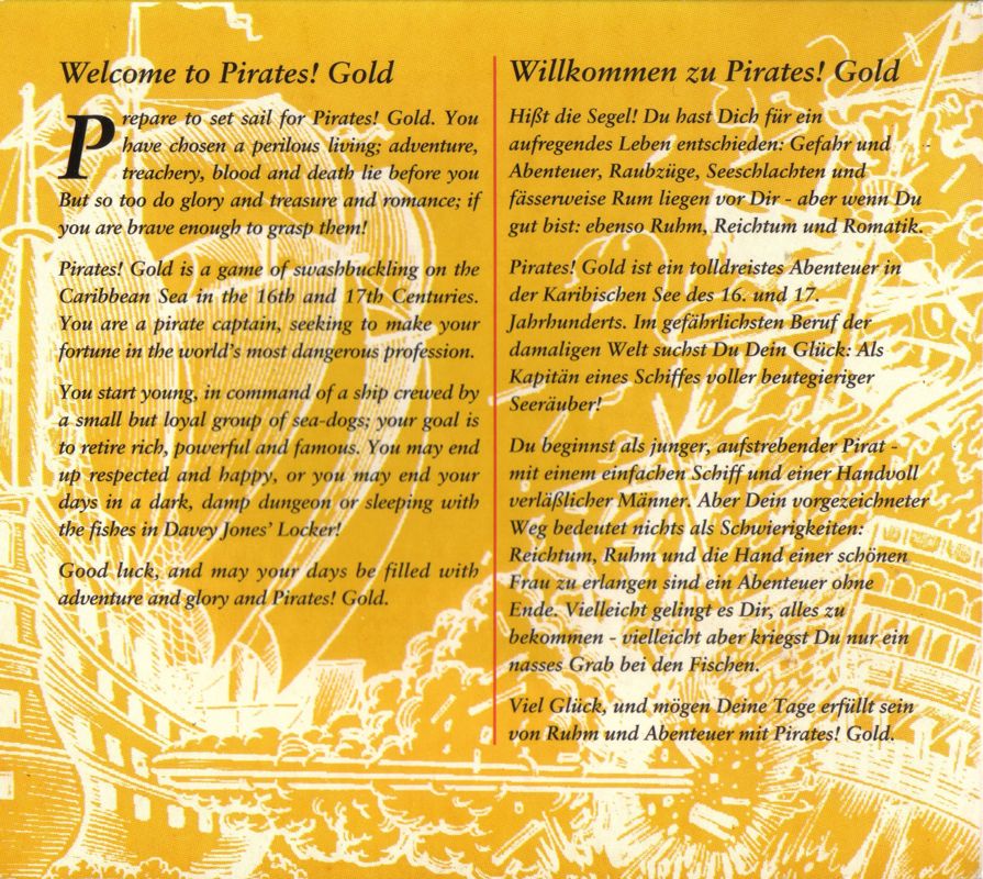 Inside Cover for Pirates! Gold (Amiga CD32) (Digipak): Back