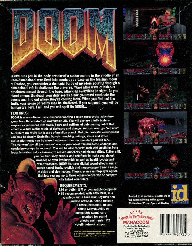 Back Cover for Doom (DOS)