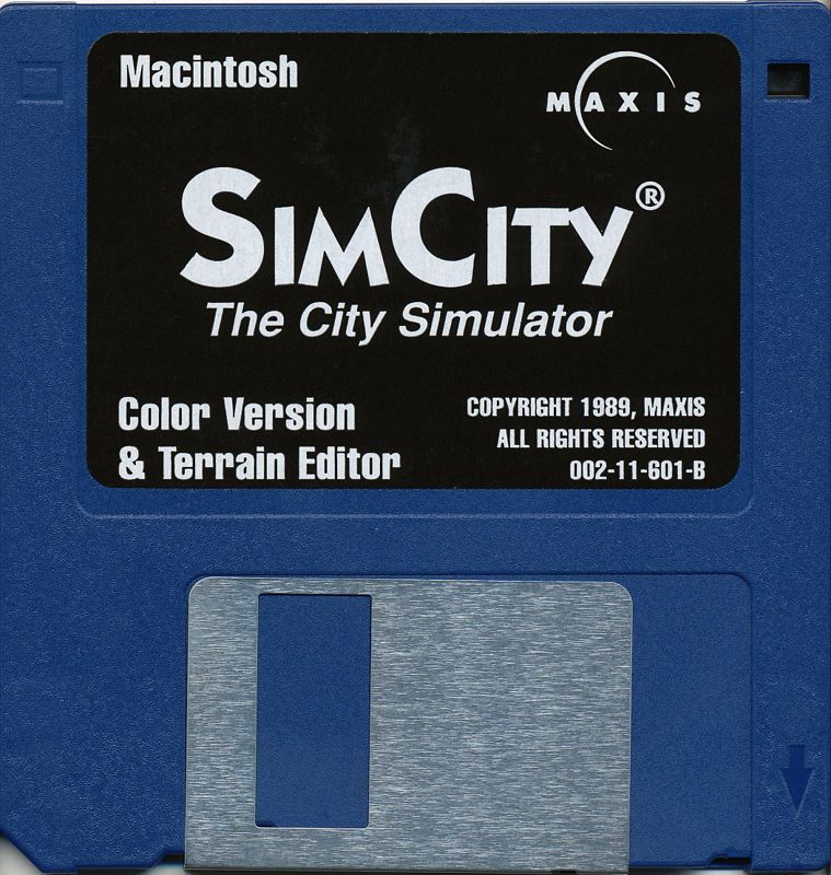 Media for SimCity (Macintosh): Color Version Disk. B&W disk similar.