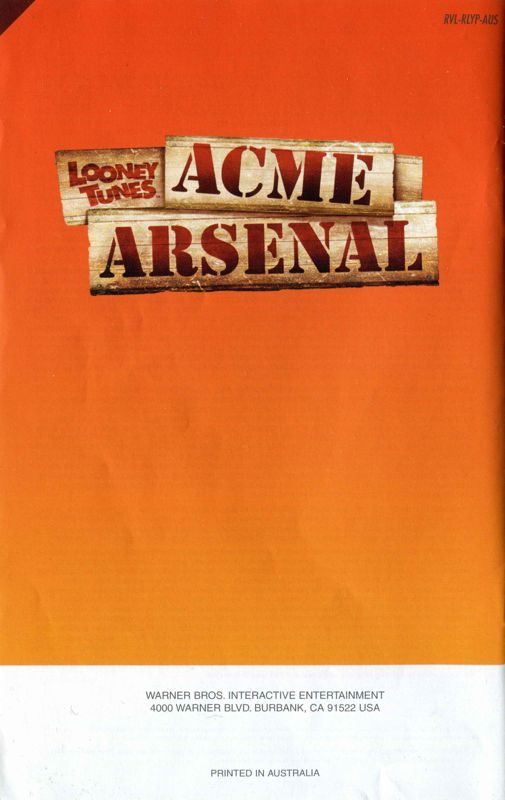 Manual for Looney Tunes: Acme Arsenal (Wii): Back