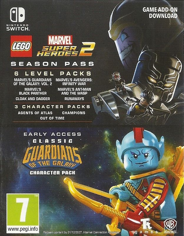 Other for LEGO Marvel Super Heroes 2 (Deluxe Edition) (Nintendo Switch): Season Pass DLC Leaflet - Front