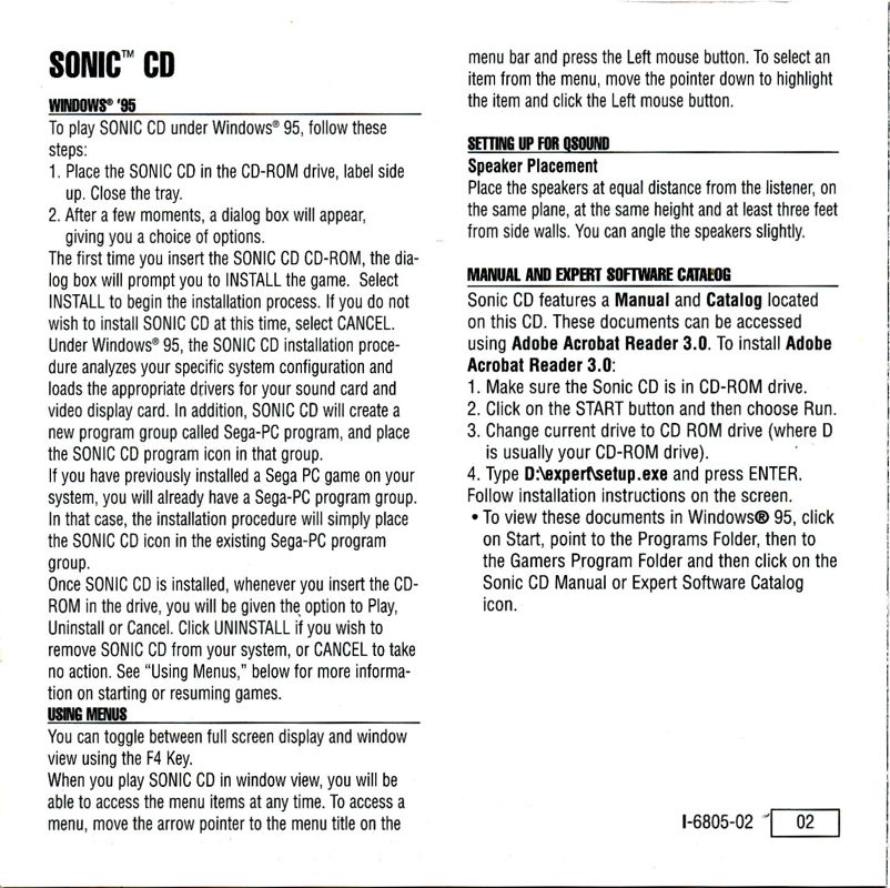 Other for Sonic CD (Windows): Jewel Case - Front Inlay