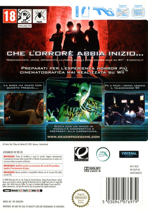 Back Cover for Dead Space: Extraction (Wii)