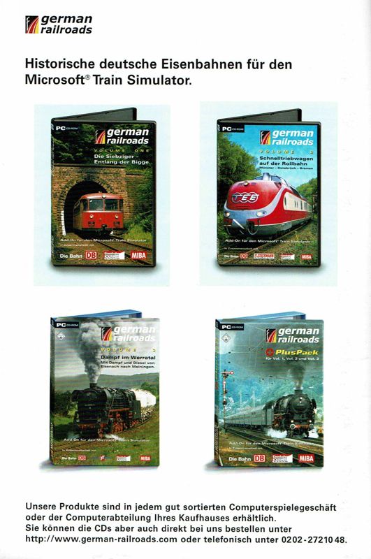 Manual for German Railroads: PlusPack (Windows): Back