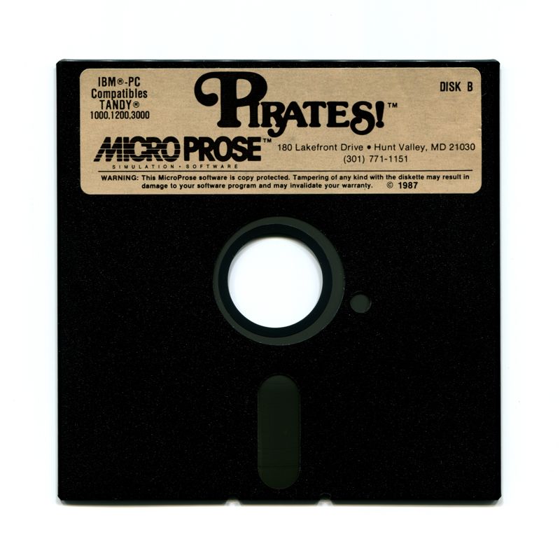 Media for Sid Meier's Pirates! (PC Booter) (Dual Media Release (Version 432.02)): 5.25'' Disk B