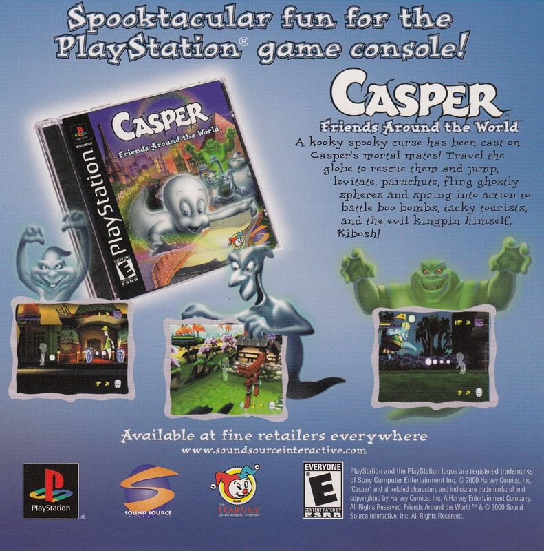 Inside Cover for Casper: Animated Activity Center (Macintosh and Windows 3.x): Front Reverse