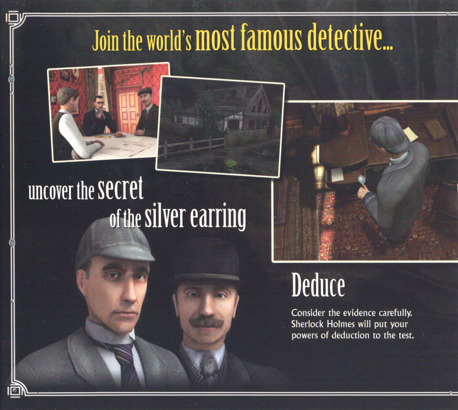 Inside Cover for Sherlock Holmes: Secret of the Silver Earring (Windows) (Budget release): Left