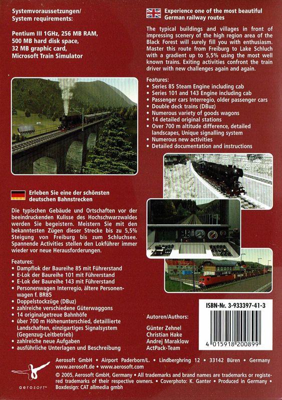 Back Cover for Black Forest Route (Windows) (re-release)
